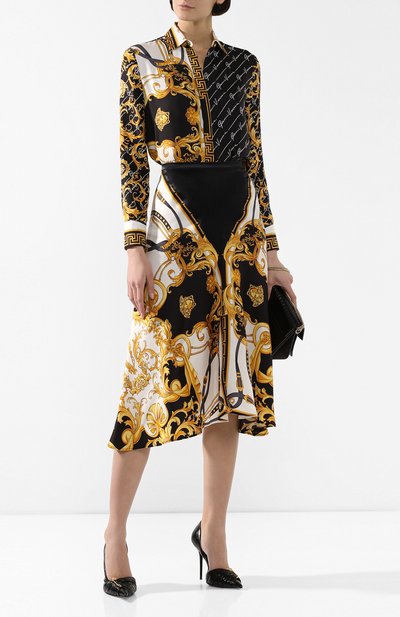 Шелковая юбка VERSACE разноцветного цвета по цене 108000 руб., арт. A85365/A233248, фото 2 Шелковая юбка VERSACE, арт. A85365/A233248, фото 2