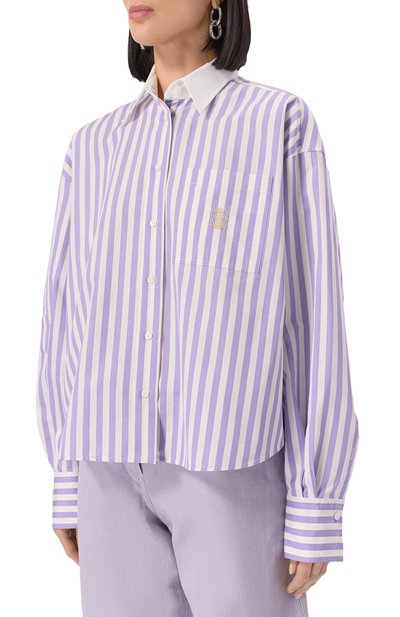 Рубашка из хлопка и шелка BRUNELLO CUCINELLI, арт. MH757RF216, фото 3