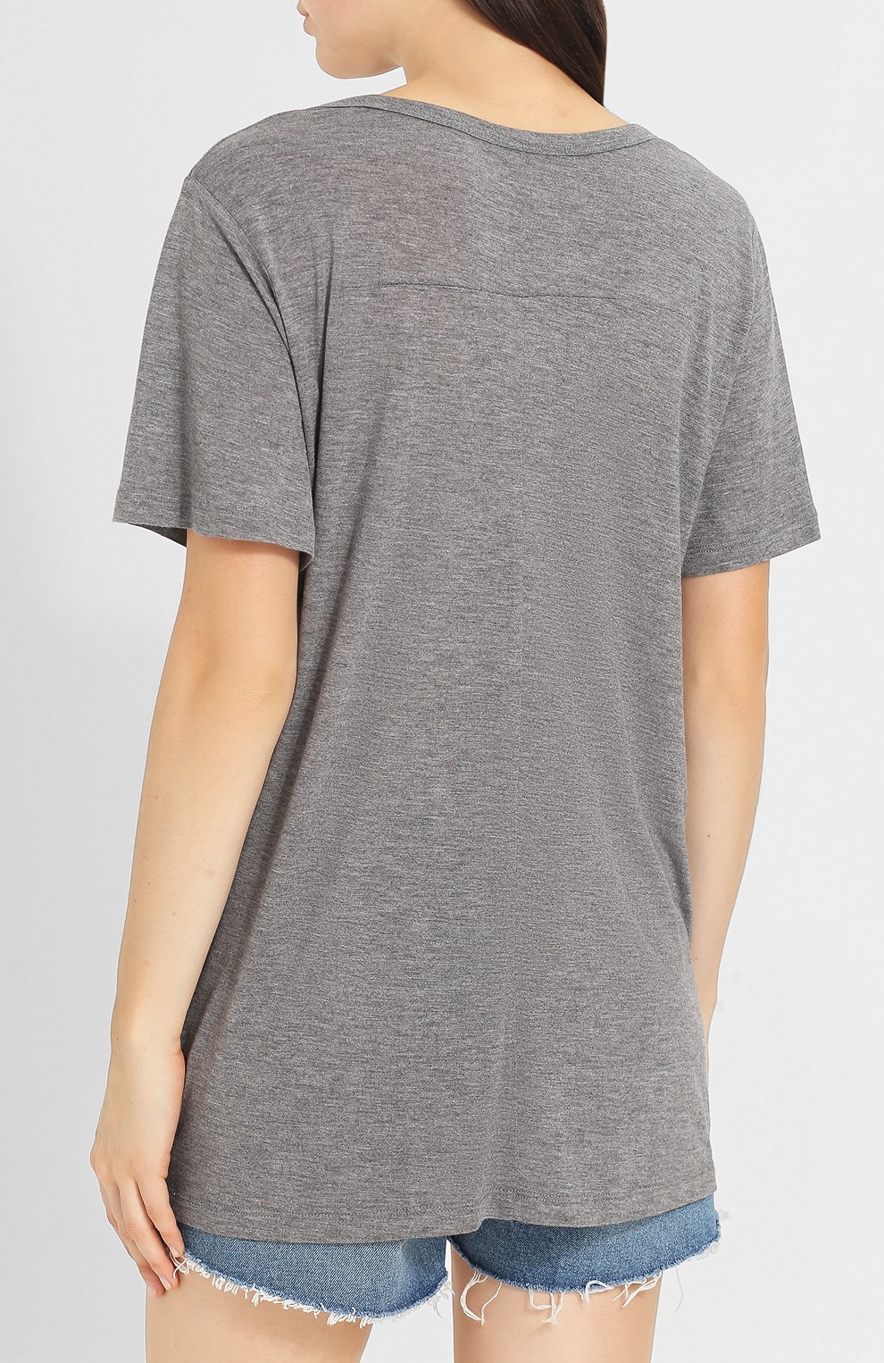 Однотонная футболка с круглым вырезом из вискозы ALEXANDERWANG.T, арт. 4C281004A0, фото 4