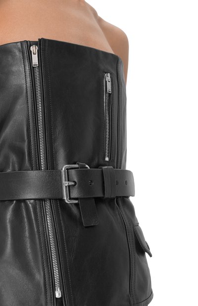 Кожаный топ-бюстье SAINT LAURENT черного цвета по цене 726500 руб., арт. 865242/YCVD2, фото 5 Кожаный топ-бюстье SAINT LAURENT, арт. 865242/YCVD2, фото 5