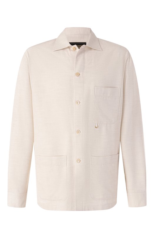 Рубашка из хлопка и шерсти Stefano Ricci SP007776/CTW02S Кремовый SP007776/CTW02S