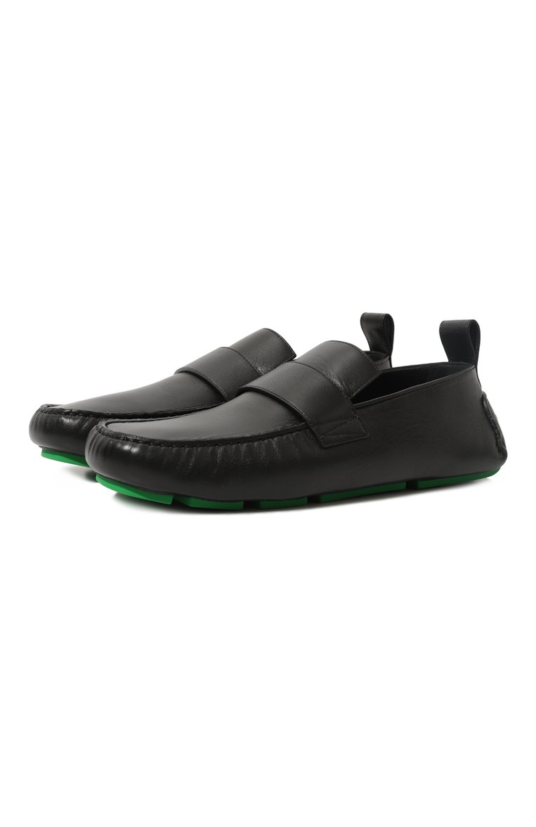 Мужские кожаные мокасины BOTTEGA VENETA черного цвета, арт. 730278/V2MD0 | Фото 1 (Нос: Не проставлено; Материал внутренний: Натуральная кожа; Материал сплава: Проставлено; Стили: Кэжуэл; Материал внешний: Натуральная кожа)