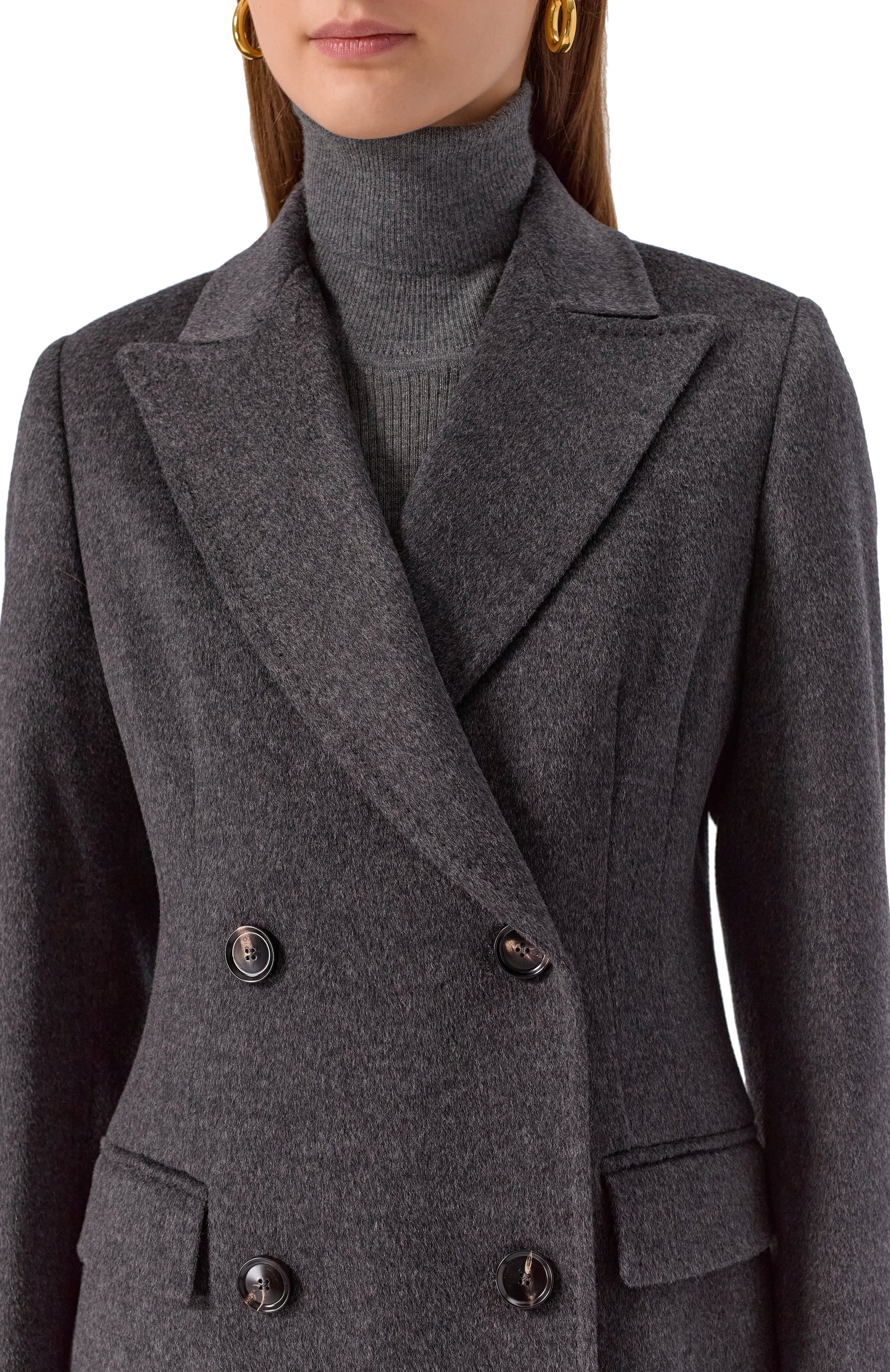 Шерстяное пальто MVST темно-серого цвета по цене 353000 руб., арт. 1602L118DPM/552, фото 5 Шерстяное пальто MVST, арт. 1602L118DPM/552, фото 5