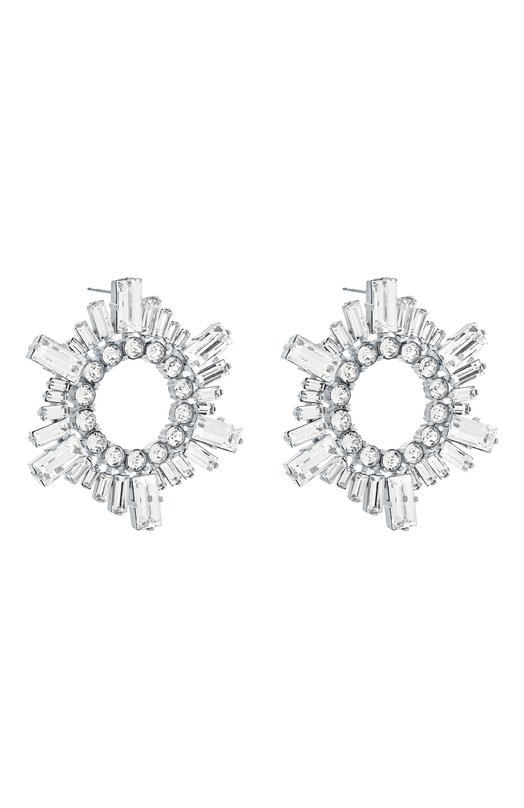 Серьги Amina Muaddi MINI BEGUM EARRINGS Серебряный  MINI BEGUM EARRINGS Фото 3