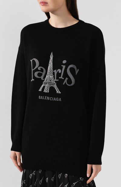 Кашемировый свитшот BALENCIAGA черного цвета по цене 86100 руб., арт. 595117/T4100, фото 3 Кашемировый свитшот BALENCIAGA, арт. 595117/T4100, фото 3