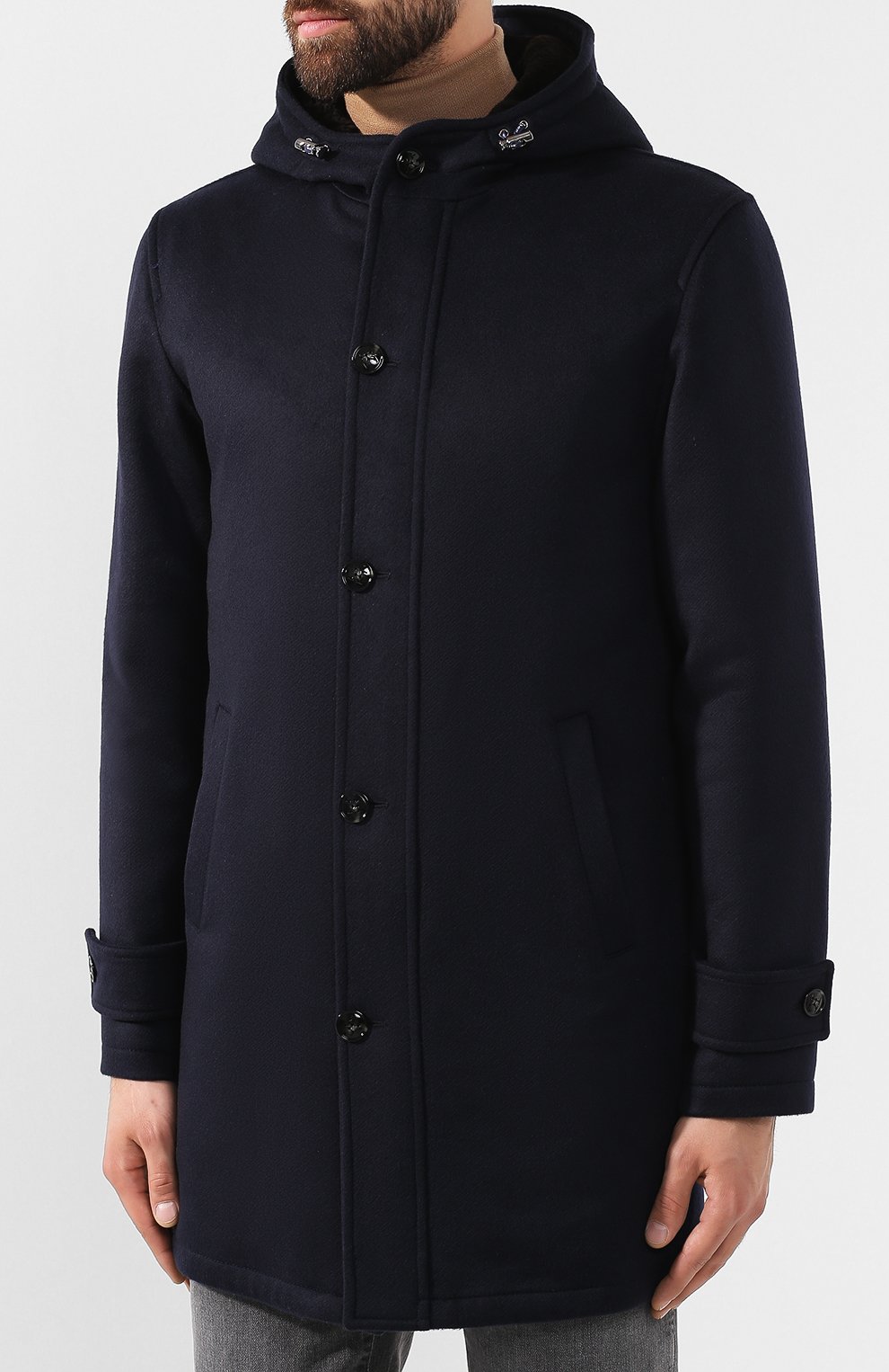 Кашемировое пальто с подкладкой из бобра KITON, арт. UW0579MV03R75, фото 3