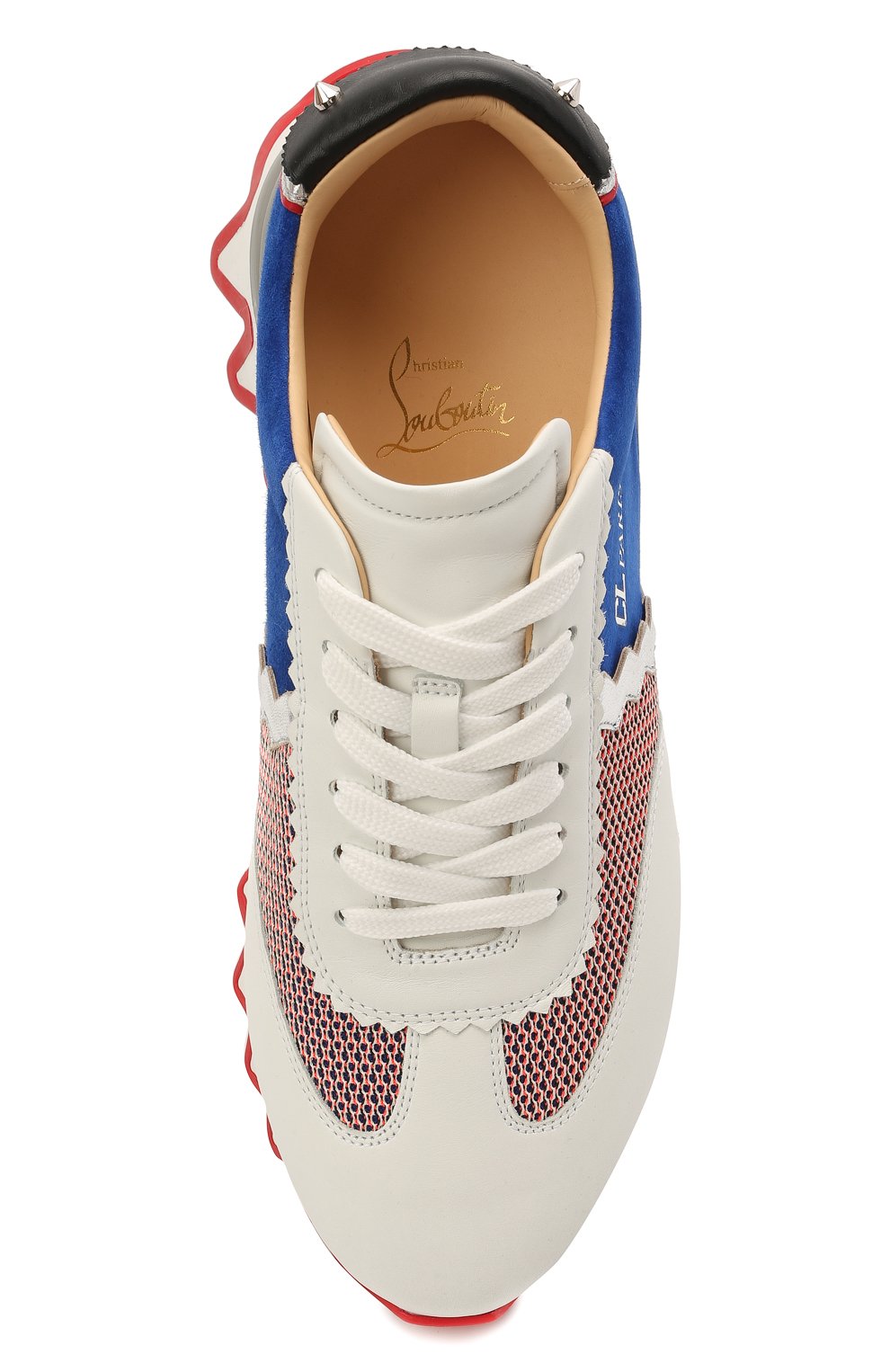 Комбинированные кроссовки loubishark flat CHRISTIAN LOUBOUTIN разноцветного цвета по цене 99500 руб., арт. 1210925/L0UBISHARK FLAT, фото 4 Комбинированные кроссовки loubishark flat CHRISTIAN LOUBOUTIN, арт. 1210925/L0UBISHARK FLAT, фото 4