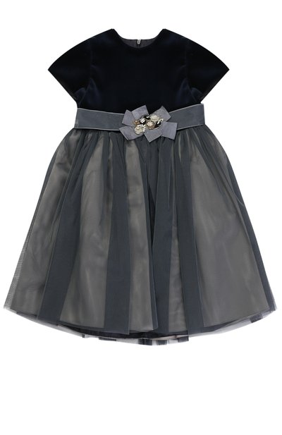 Многослойное платье с поясом на завышенной талии и бантом с декором CAF, арт. 315-VL/6A-8A, фото 1