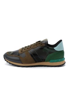 Мужские комбинированные кроссовки rockrunner VALENTINO хаки цвета, арт. UY2S0723/TCC | Фото 3 (Материал внешний: Текстиль, Кожа; Региональные ограничения белый список (Axapta Mercury): Не проставлено, RU; Материал сплава: Проставлено; Стили: Классический; Материал утеплителя: Без утеплителя; Материал внутренний: Текстиль; Подошва: Массивная; Драгоценные камни: Проставлено; Длина стельки: 25,0, 25,3, 25,6, 26,0, 26,3, 26,6, 27,0, 27,3, 27,6, 28,0, 28,3, 28,6, 29,0, 29,6; толщина подошвы: 3,5; ширина носка стельки: 8,7, 8,6, 8,8, 9, 9,2, 9,5, 9,3, 9,8)