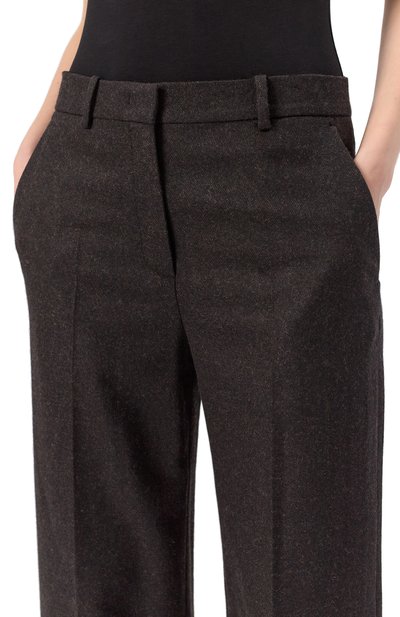 Брюки из шерсти и кашемира JUUN.J темно-коричневого цвета по цене 57950 руб., арт. JW4921W53, фото 5 Брюки из шерсти и кашемира JUUN.J, арт. JW4921W53, фото 5