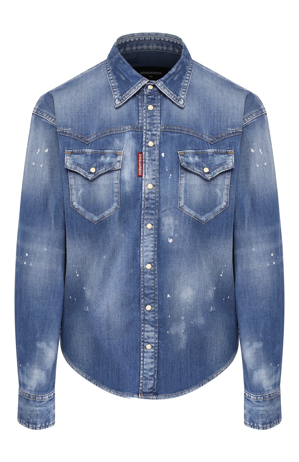 Джинсовая рубашка DSQUARED2 синего цвета по цене 48150 руб., арт. S75DL0688/S30341, фото 1 Джинсовая рубашка DSQUARED2, арт. S75DL0688/S30341, фото 1