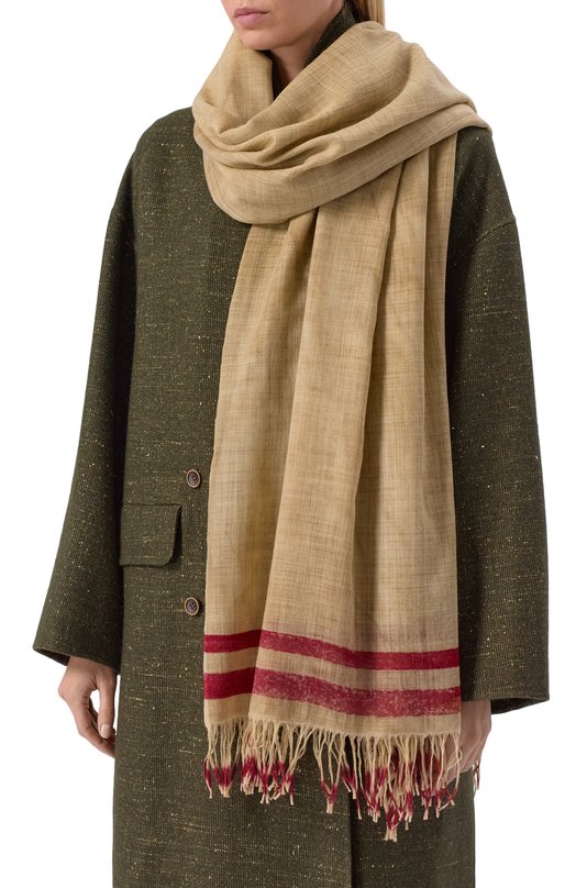 Шерстяной шарф Uma Wang UA0252 Бежевый  UA0252 Фото 2