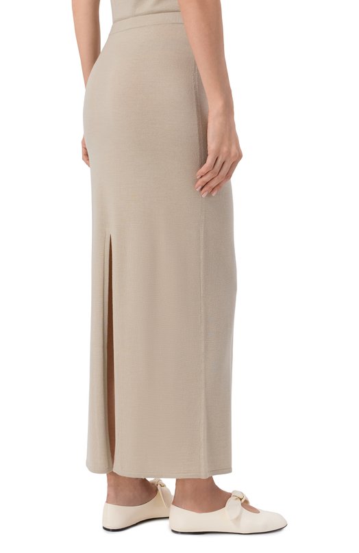 Юбка из шерсти и шелка 12 STOREEZ 137167 Зелёный  137167 Фото 4