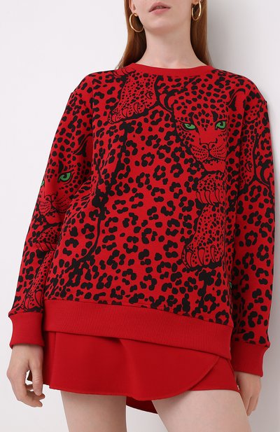 Хлопковый свитшот REDVALENTINO красного цвета по цене 32350 руб., арт. UR3MF04E/593, фото 3 Хлопковый свитшот REDVALENTINO, арт. UR3MF04E/593, фото 3