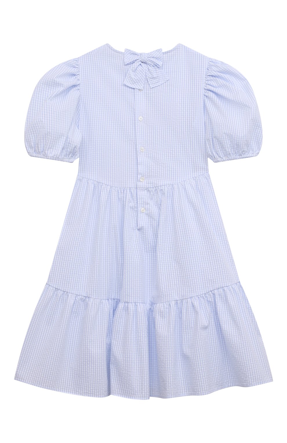 Хлопковое платье IL GUFO голубого цвета по цене 15550 руб., арт. P22VM690C3106/5A-8A, фото 2 Хлопковое платье IL GUFO, арт. P22VM690C3106/5A-8A, фото 2