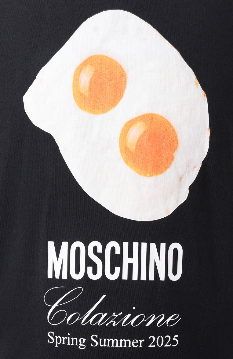 Мужская хлопковая футболка MOSCHINO черного цвета, арт. A0715/0241 | Фото 6 (Длина (для топов): Стандартные; Рукава: Короткие; Материал внешний: Хлопок; Принт: С принтом; Стили: Кэжуэл; Кросс-КТ: Джерси; Мужское Кросс-КТ: Футболка-одежда)