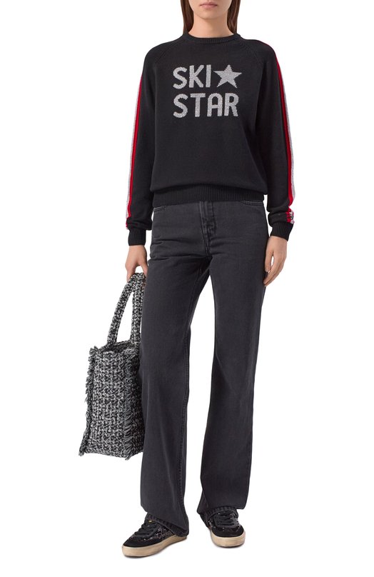 Пуловер из шерсти и вискозы MC2 Saint Barth QUE0010-04094I/NEW QUEEN Чёрный  QUE0010-04094I/NEW QUEEN Фото 2