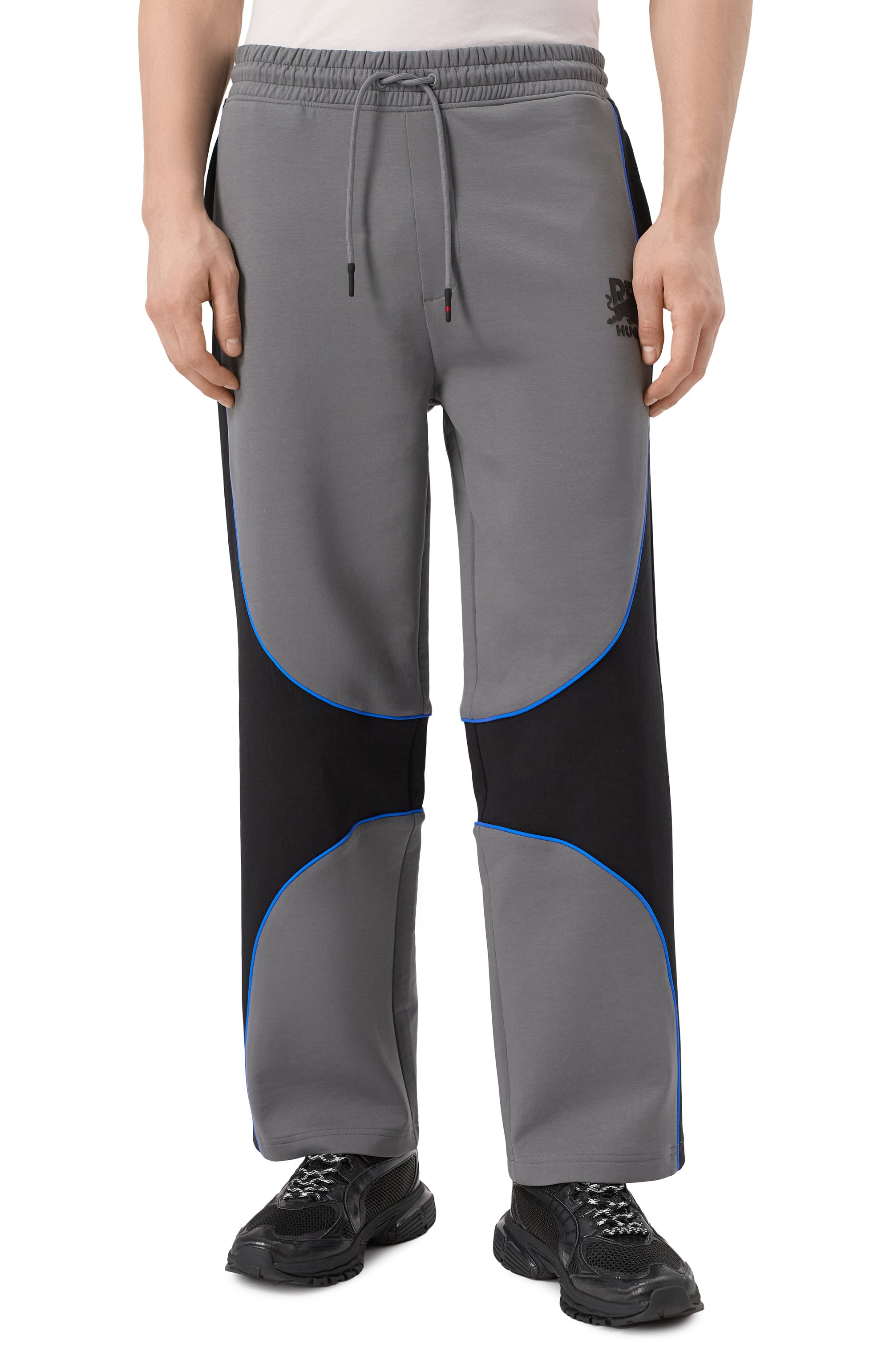 Хлопковые брюки hugo x rb HUGO темно-серого цвета по цене 23950 руб., арт. 50542822, фото 3 Хлопковые брюки hugo x rb HUGO, арт. 50542822, фото 3