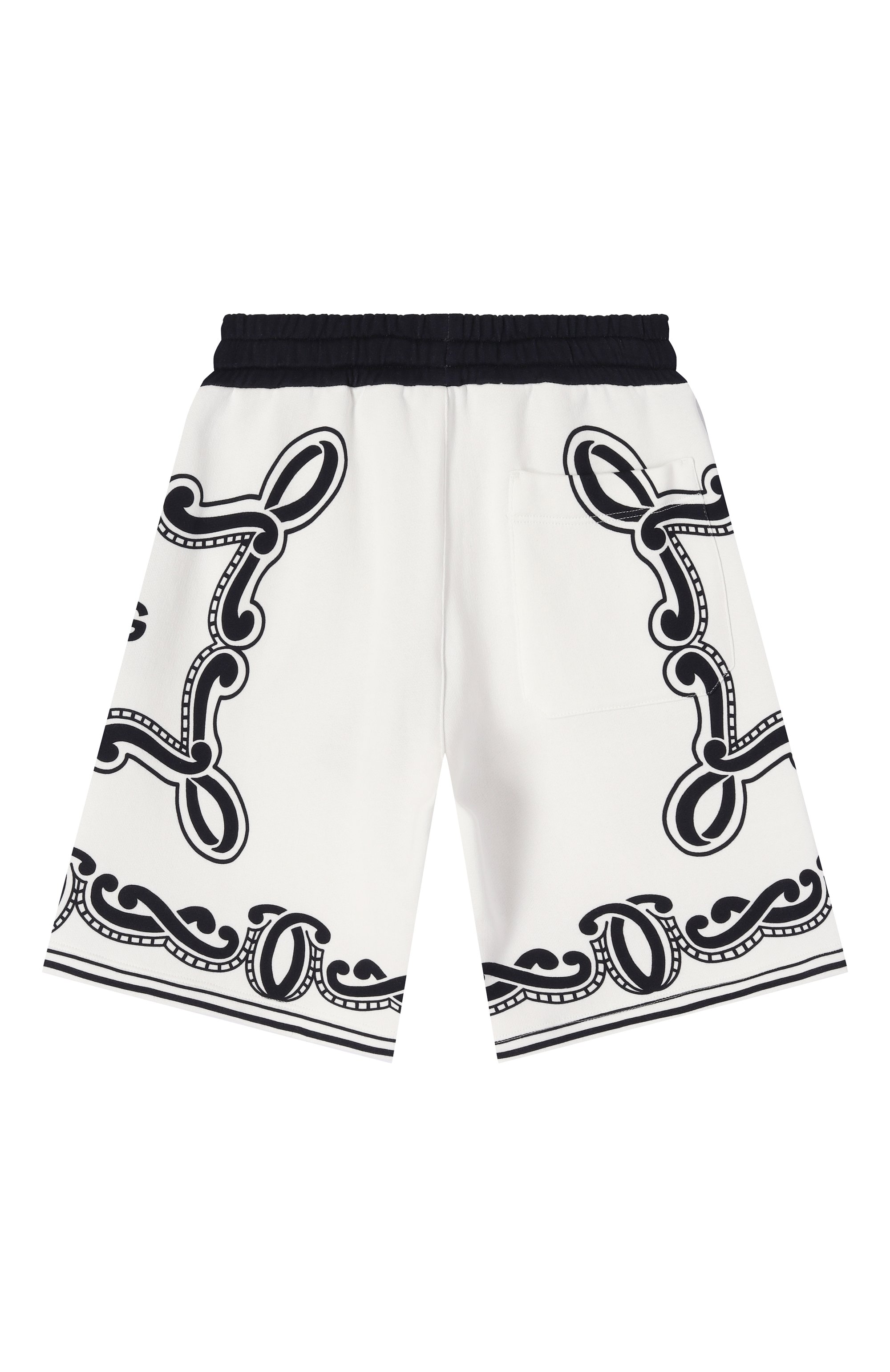 Хлопковые шорты DOLCE & GABBANA черно-белого цвета по цене 38900 руб., арт. L4JQU5/II7FQ/2-6, фото 2 Хлопковые шорты DOLCE & GABBANA, арт. L4JQU5/II7FQ/2-6, фото 2