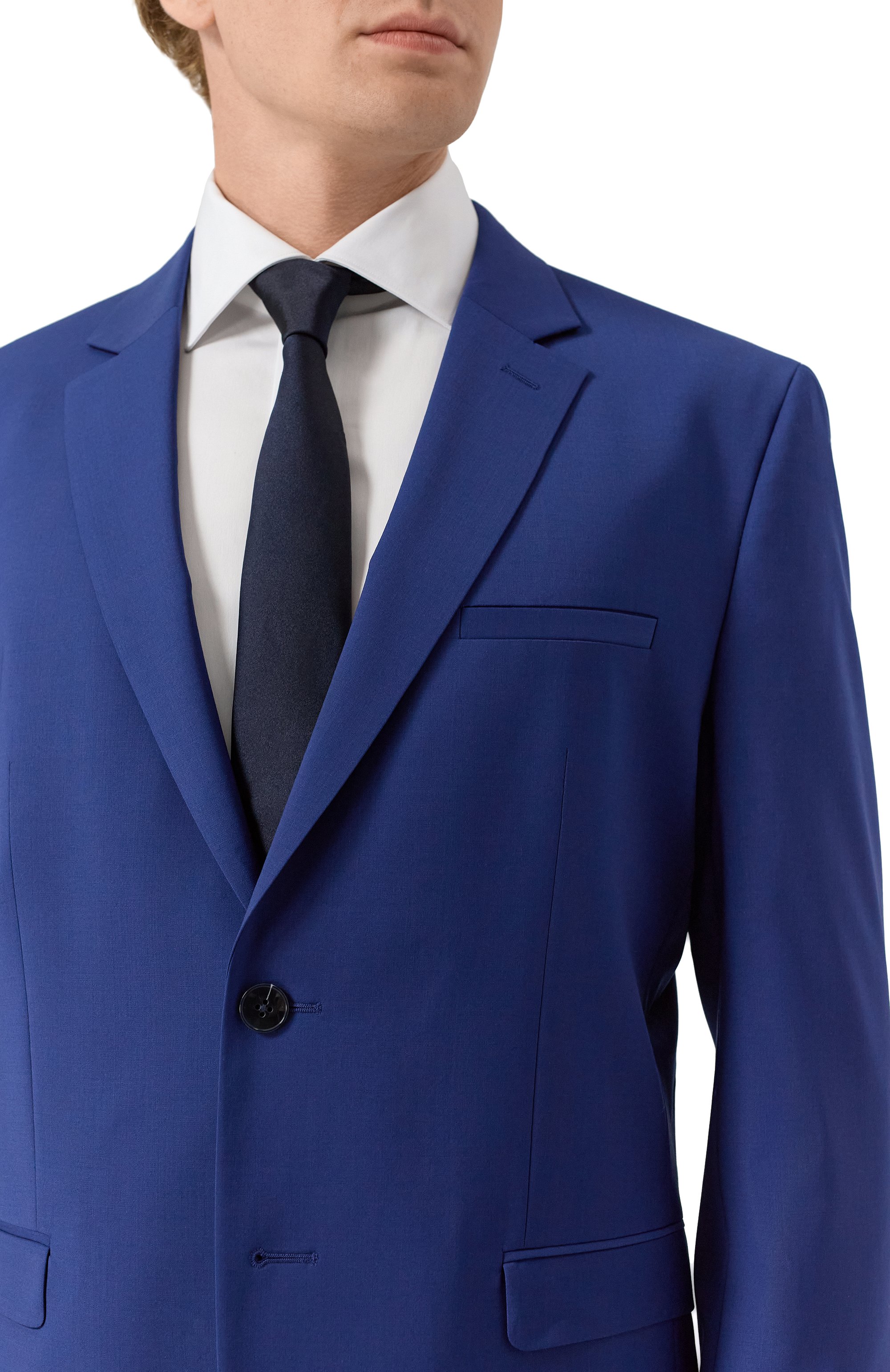 Однобортный пиджак HUGO синего цвета по цене 37950 руб., арт. 50540157, фото 6 Однобортный пиджак HUGO, арт. 50540157, фото 6
