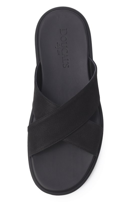 Шлепанцы из нубука Doucal's DU2859MYK0UF249NN06 Чёрный  DU2859MYK0UF249NN06 Фото 5