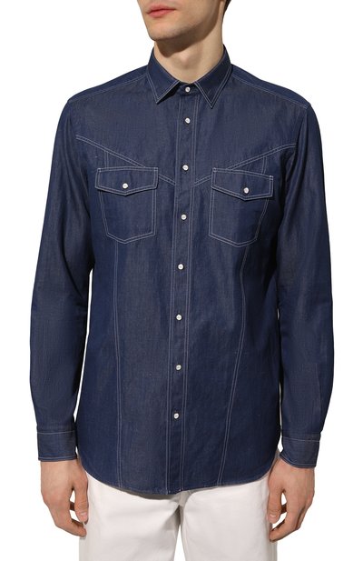 Рубашка из хлопка и льна ZILLI, арт. MFZ-7063-0001/0006, фото 3