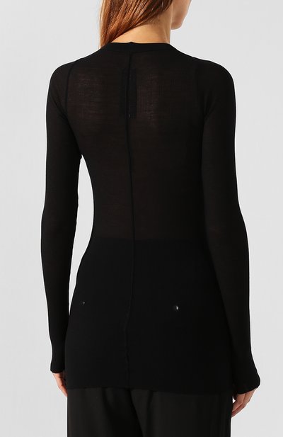 Лонгслив из смеси вискозы и шелка RICK OWENS черного цвета по цене 19100 руб., арт. RP19F5202/RC, фото 4 Лонгслив из смеси вискозы и шелка RICK OWENS, арт. RP19F5202/RC, фото 4