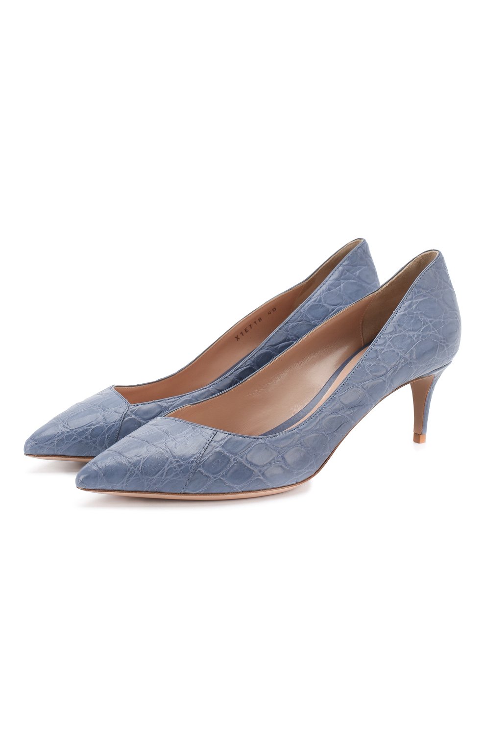 Кожаные туфли GIORGIO ARMANI голубого цвета по цене 224500 руб., арт. X1E718/XF085/CCR0, фото 1 Кожаные туфли GIORGIO ARMANI, арт. X1E718/XF085/CCR0, фото 1