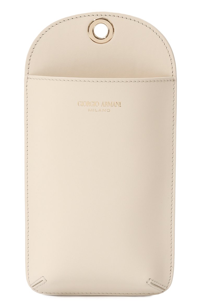 Кожаный чехол для iphone GIORGIO ARMANI белого цвета, арт. Y1H516/YWU5A | Фото 6 (Нос: Не проставлено; Региональные ограничения белый список (Axapta Mercury): Не проставлено; Женское Кросс-КТ: Кожа iPhone)
