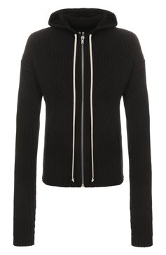 Мужской хлопковый кардиган RICK OWENS черного цвета, арт. RU01E5614/KEC | Фото 1 (Материал внешний: Хлопок; Длина (для топов): Стандартные; Рукава: Длинные; Мужское Кросс-КТ: Кардиган-одежда; Стили: Кэжуэл; Застежка: Молния)