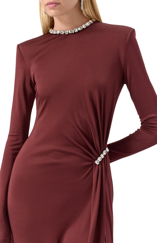 Платье из вискозы David Koma PF25DK92D Бордовый  PF25DK92D Фото 5