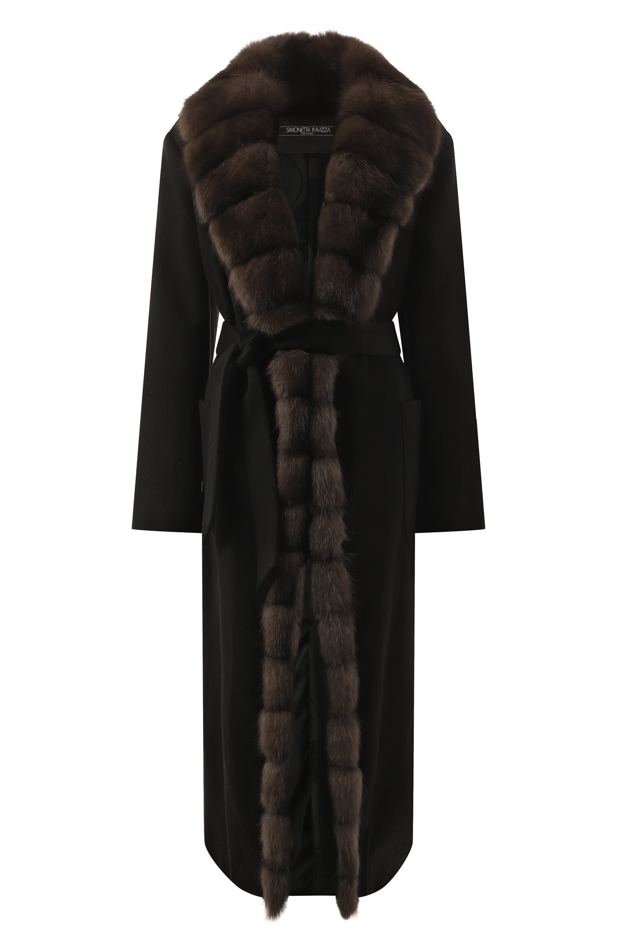 Каш емировое пальто с отделкой из меха соболя SIMONETTA RAVIZZA, арт. F04C0148T2Z1A, фото 1