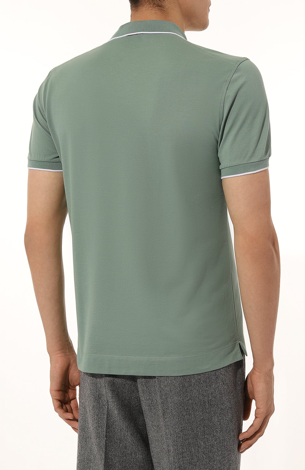 Хлопковое поло ZEGNA светло-зеленого цвета по цене 49950 руб., арт. UD358A7/D746, фото 4 Хлопковое поло ZEGNA, арт. UD358A7/D746, фото 4