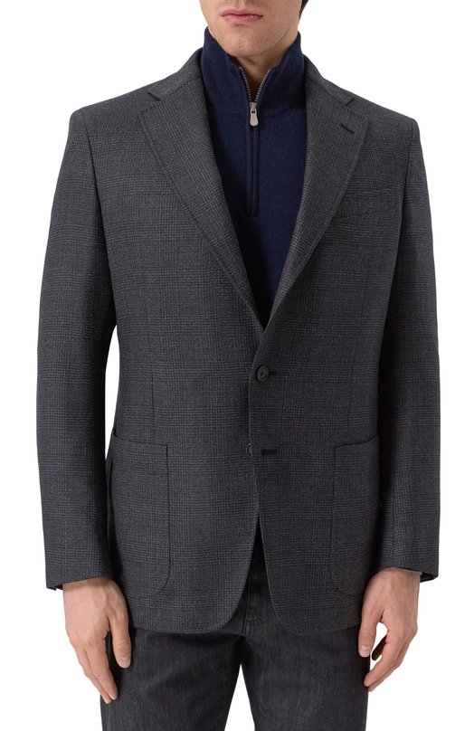 Шерстяной пиджак Zilli P2T00AM020051089Q Серый  P2T00AM020051089Q Фото 4