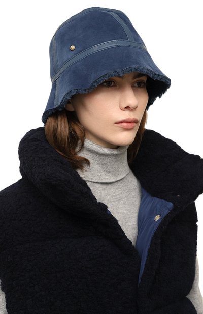 Панама из овчины INVERNI синего цвета по цене 78500 руб., арт. 5156 CPT, фото 2 Панама из овчины INVERNI, арт. 5156 CPT, фото 2