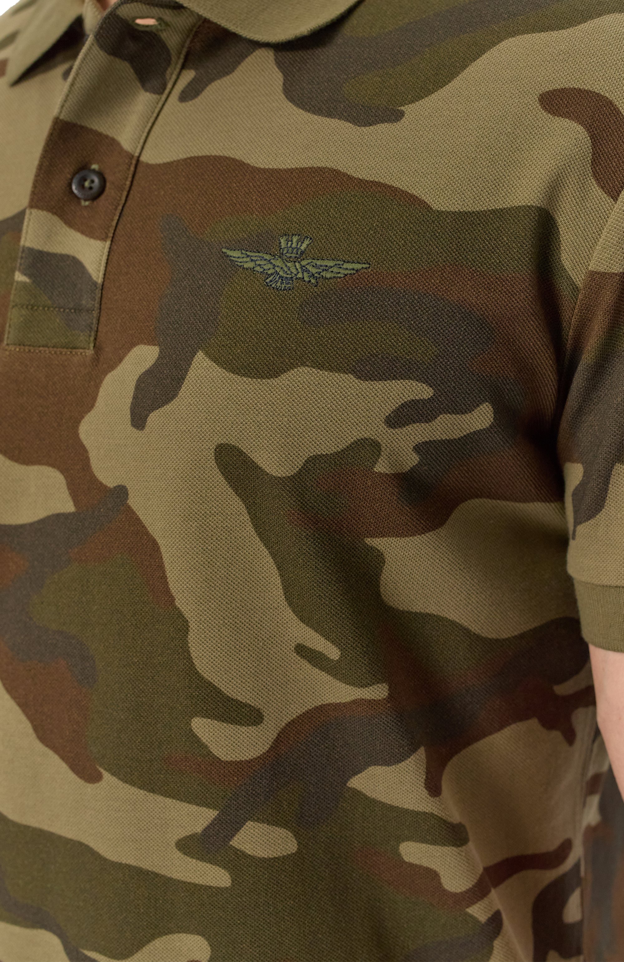 Хлопковое поло AERONAUTICA MILITARE хаки цвета по цене 16000 руб., арт. 251P01861P346, фото 5 Хлопковое поло AERONAUTICA MILITARE, арт. 251P01861P346, фото 5