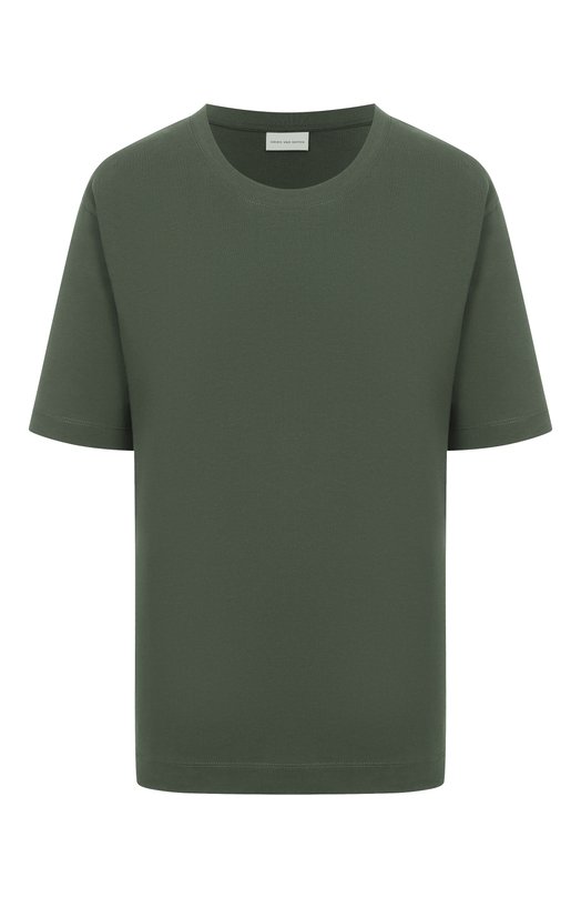 Хлопковая футболка Dries Van Noten 011100/2600 Зелёный 011100/2600
