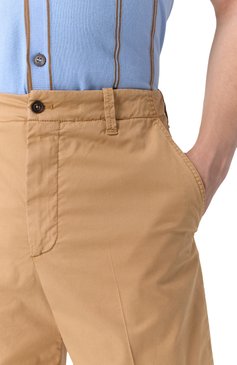 Мужские шорты CORNELIANI бежевого цвета, арт. 254EM2-2520127 | Фото 5 (Длина Шорты М: Ниже колена; Драгоценные камни: Проставлено; Материал сплава: Проставлено; Стили: Кэжуэл; Случай: Повседневный; Принт: Без принта; Материал внешний: Хлопок)