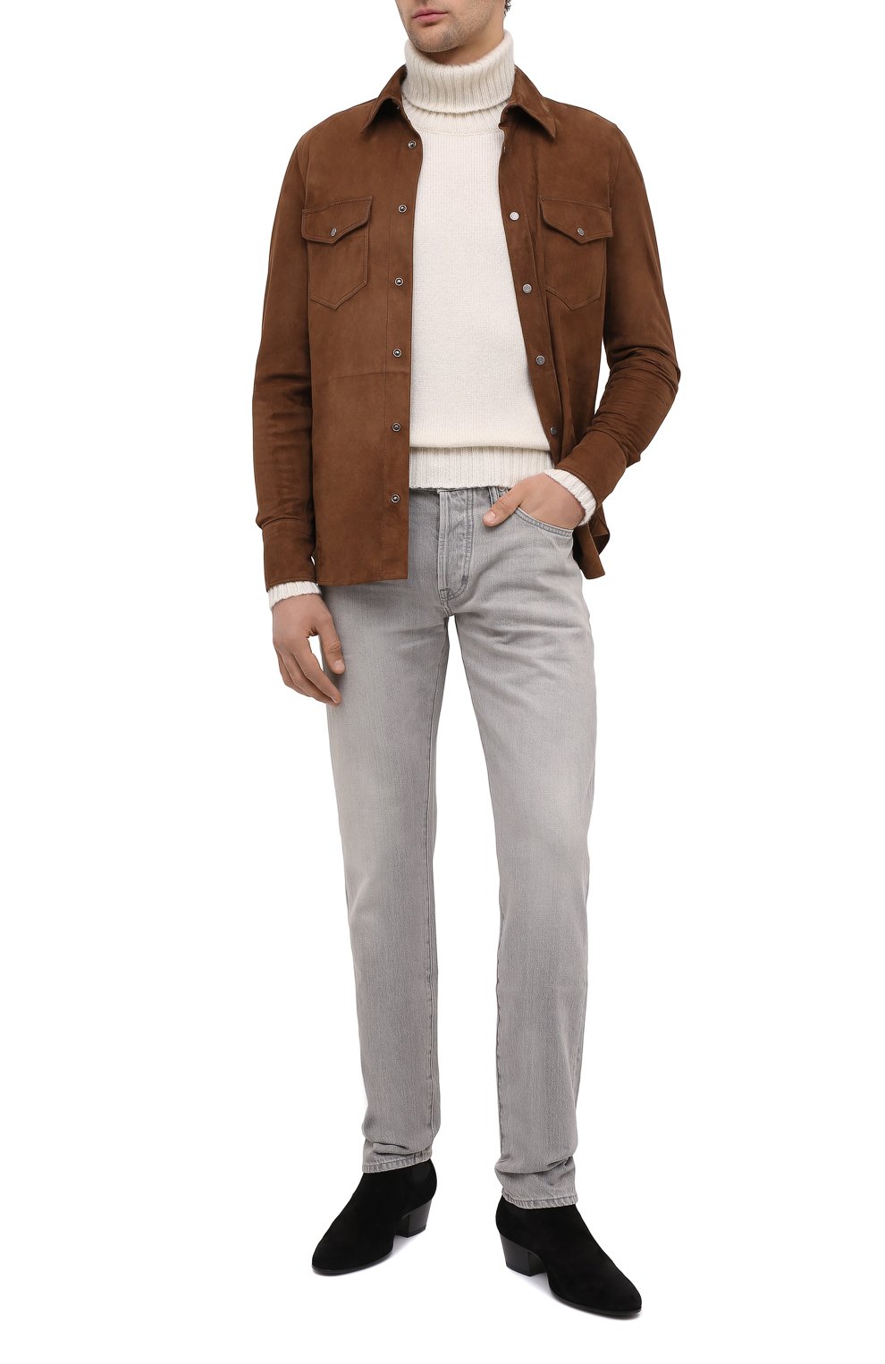 Замшевые казаки SAINT LAURENT, арт. 632390/0LI00, фото 2