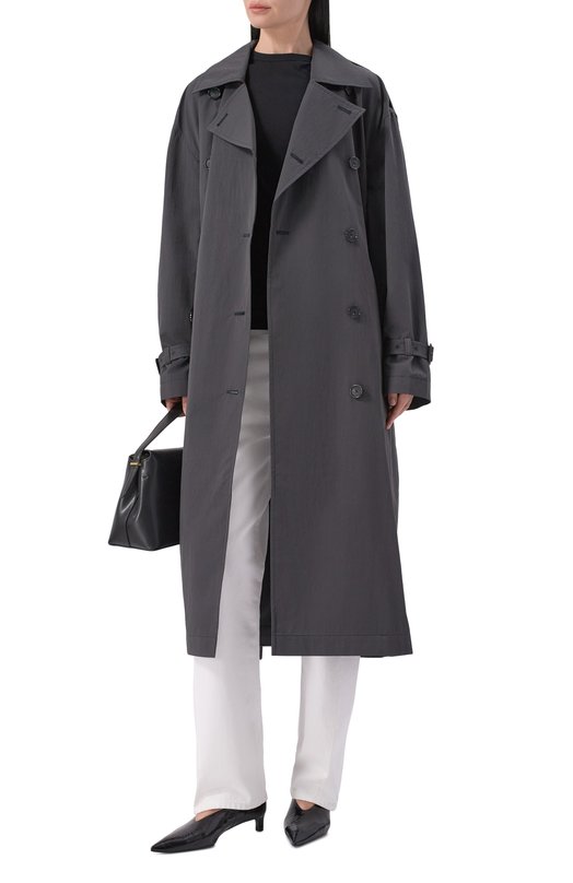 Хлопковый тренч TOTEME 252-WR00197-FB0410 Чёрный  252-WR00197-FB0410 Фото 2