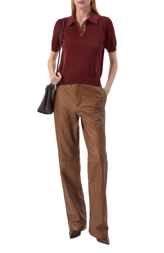 Шерстяное поло Burberry 8112167 Бордовый  8112167 Фото 2