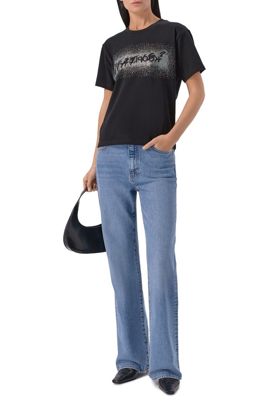 Хлопковая футболка The Kooples FTSC31032K Чёрный  FTSC31032K Фото 2