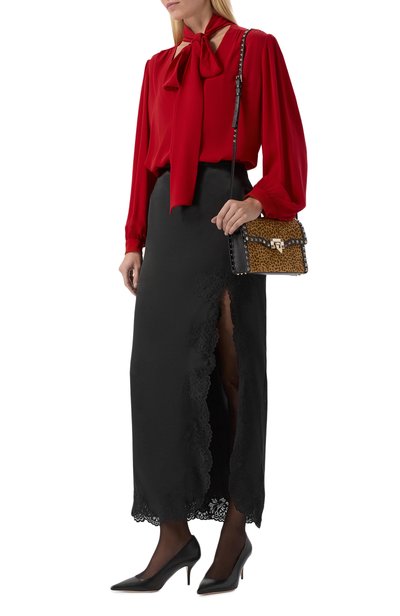 Женская атласная юбка VALENTINO, арт. 9B0RAFQ0/8M6