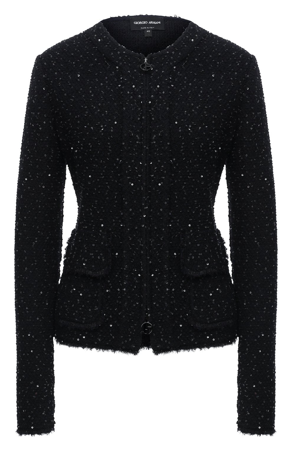 Жакет с пайетками GIORGIO ARMANI синего цвета по цене 198500 руб., арт. 6HAG57/AJSQZ, фото 1 Жакет с пайетками GIORGIO ARMANI, арт. 6HAG57/AJSQZ, фото 1