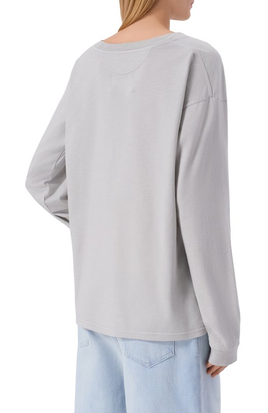 Хлопковый лонгслив Maison Margiela S51GC0545/M20164 Серый  S51GC0545/M20164 Фото 4