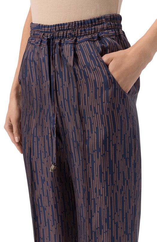 Шелковые брюки Kiton D48122K0586G09 Синий  D48122K0586G09 Фото 5