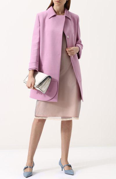 Однотонное пальто с укороченным рукавом PRADA, арт. P627H-1E7P-F0442, фото 2