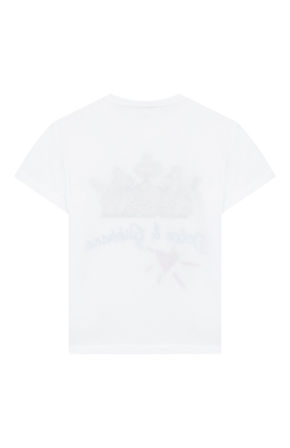 Хлопковая футболка DOLCE & GABBANA белого цвета по цене 10900 руб., арт. L4JT7N/G7SFF/8-14, фото 2 Хлопковая футболка DOLCE & GABBANA, арт. L4JT7N/G7SFF/8-14, фото 2