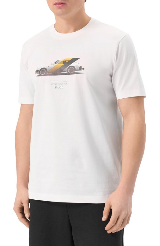 Хлопковая футболка BOSS x Porsche BOSS 50531455 Белый  50531455 Фото 3