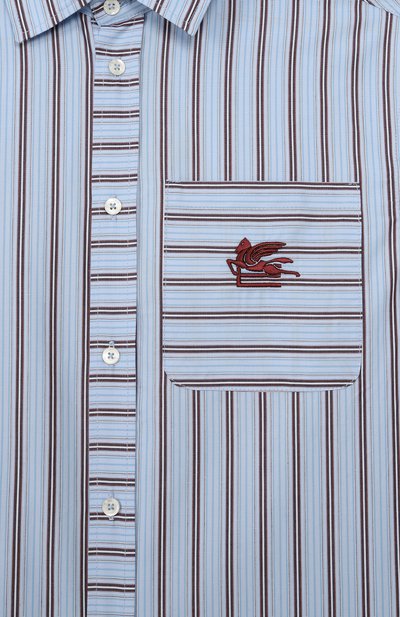 Хлопковая рубашка ETRO голубого цвета по цене 35100 руб., арт. GX5P30, фото 3 Хлопковая рубашка ETRO, арт. GX5P30, фото 3